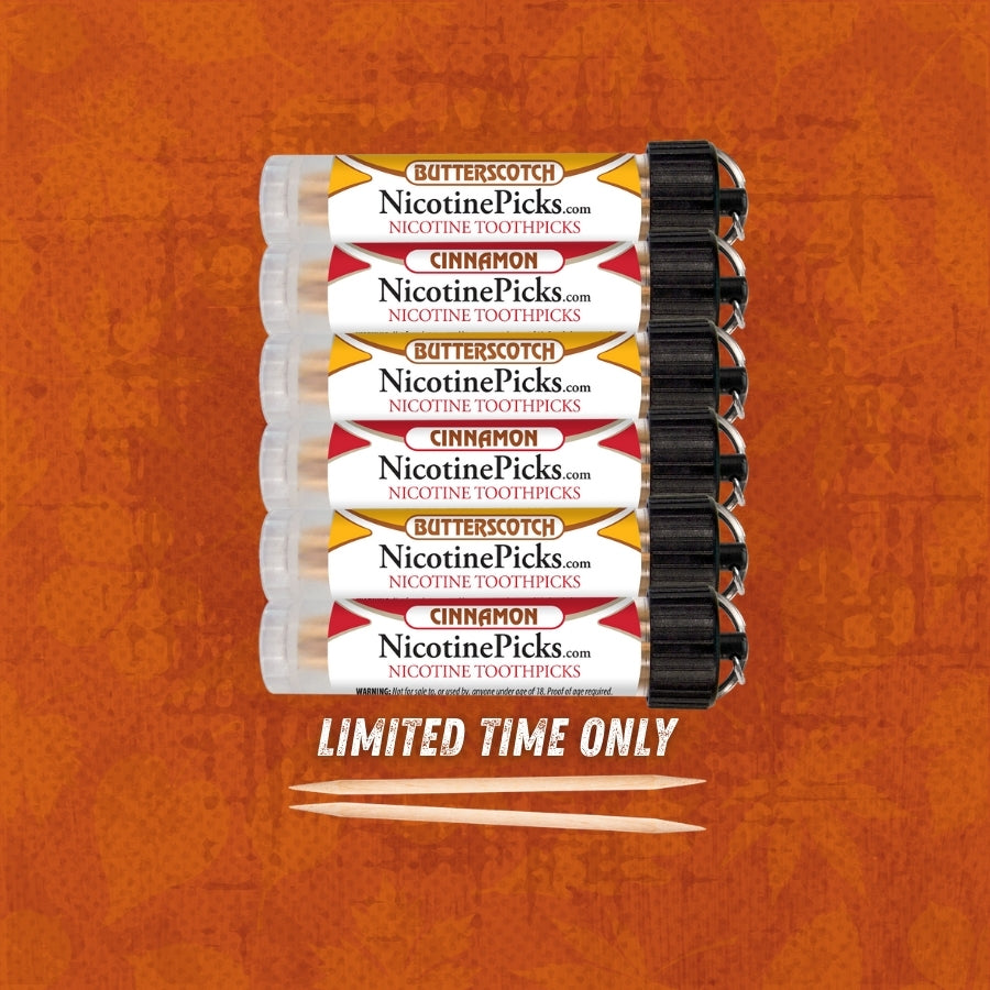 tobacco flavored toothpicks BiteMyWood Cinnamon for Adults - Long Lasting Super Hot & Spicy Flavor (100 Picks) 417% your recommended daily value of Vitamin B12 PurePix Crush Menthol Flavored Toothpicks