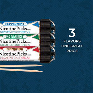 Nicotine Picks™ 3 Tube Starter Pack - Cinnamon/ Spearmint/ Peppermint - Nicotine Picks