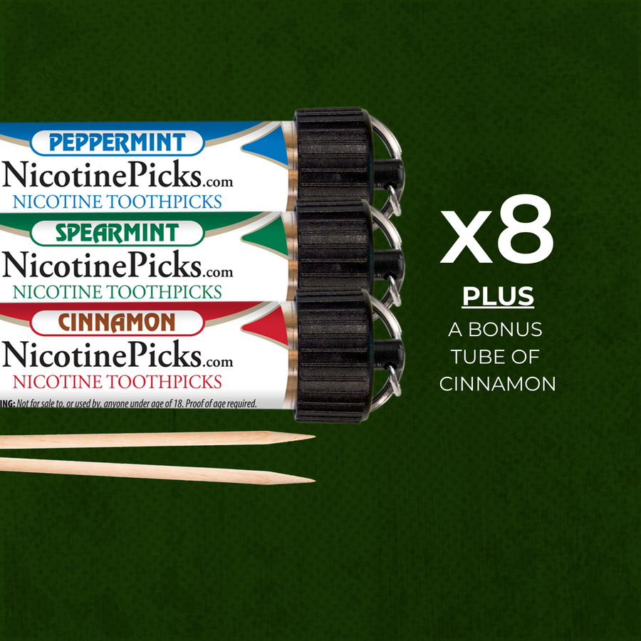Nicotine Picks™ - 25 Tube Classic Bundle - Cinnamon / Peppermint / Spearmint - Nicotine Picks